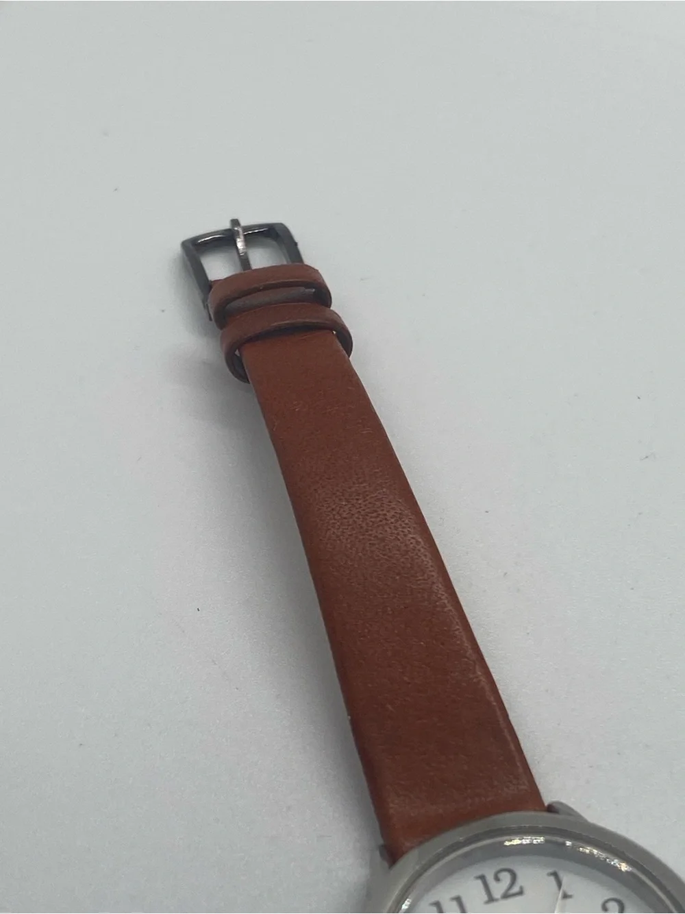 Timex Silver Case White Dial Brown Strap Women's Watch